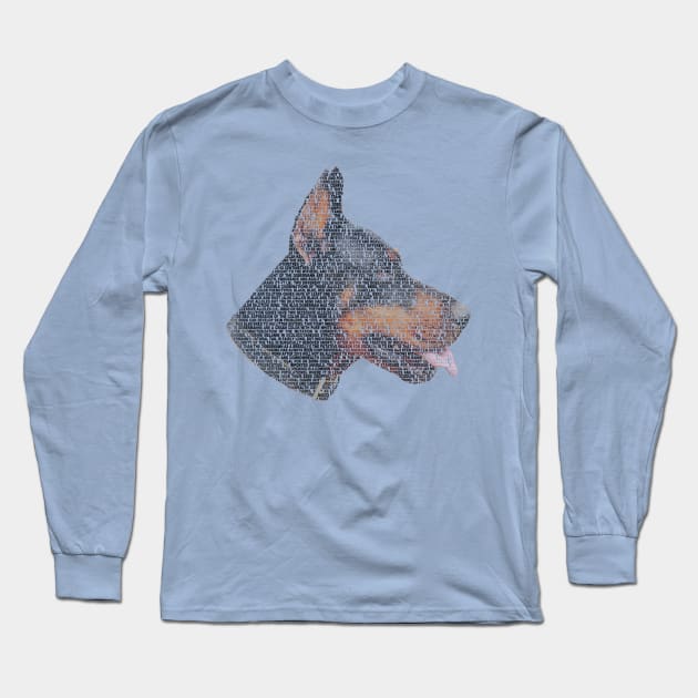 Doberman Info Graphic Long Sleeve T-Shirt by shellysom91